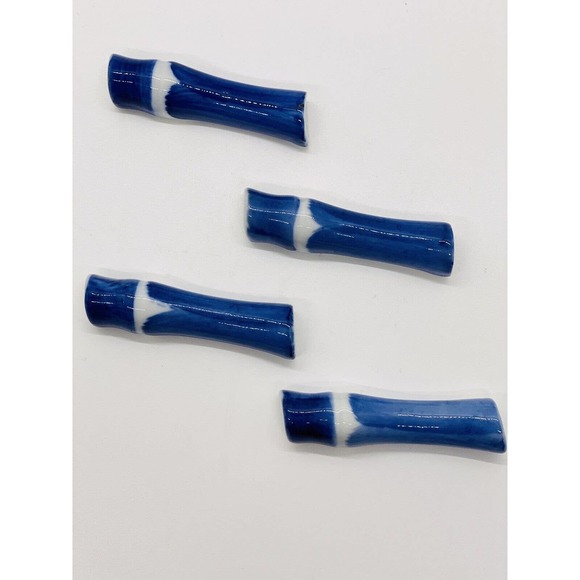 3" Ceramic Blue/White Japanese Chopstick Rests-Set of 4 - Picture 5 of 6